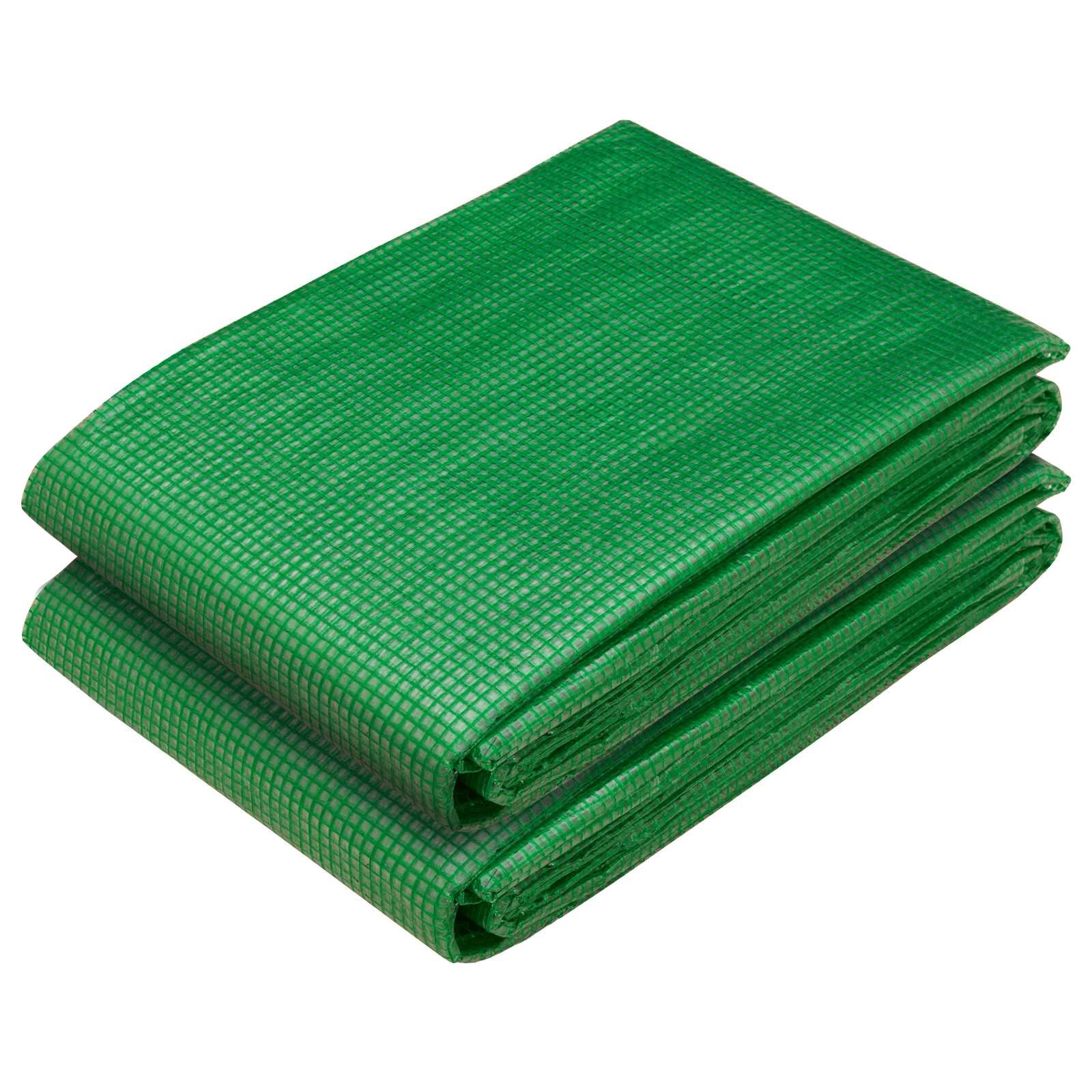 vidaXL Ponyva fémfülekkel 2 db Zöld 3 x 15 m 260 gsm PE