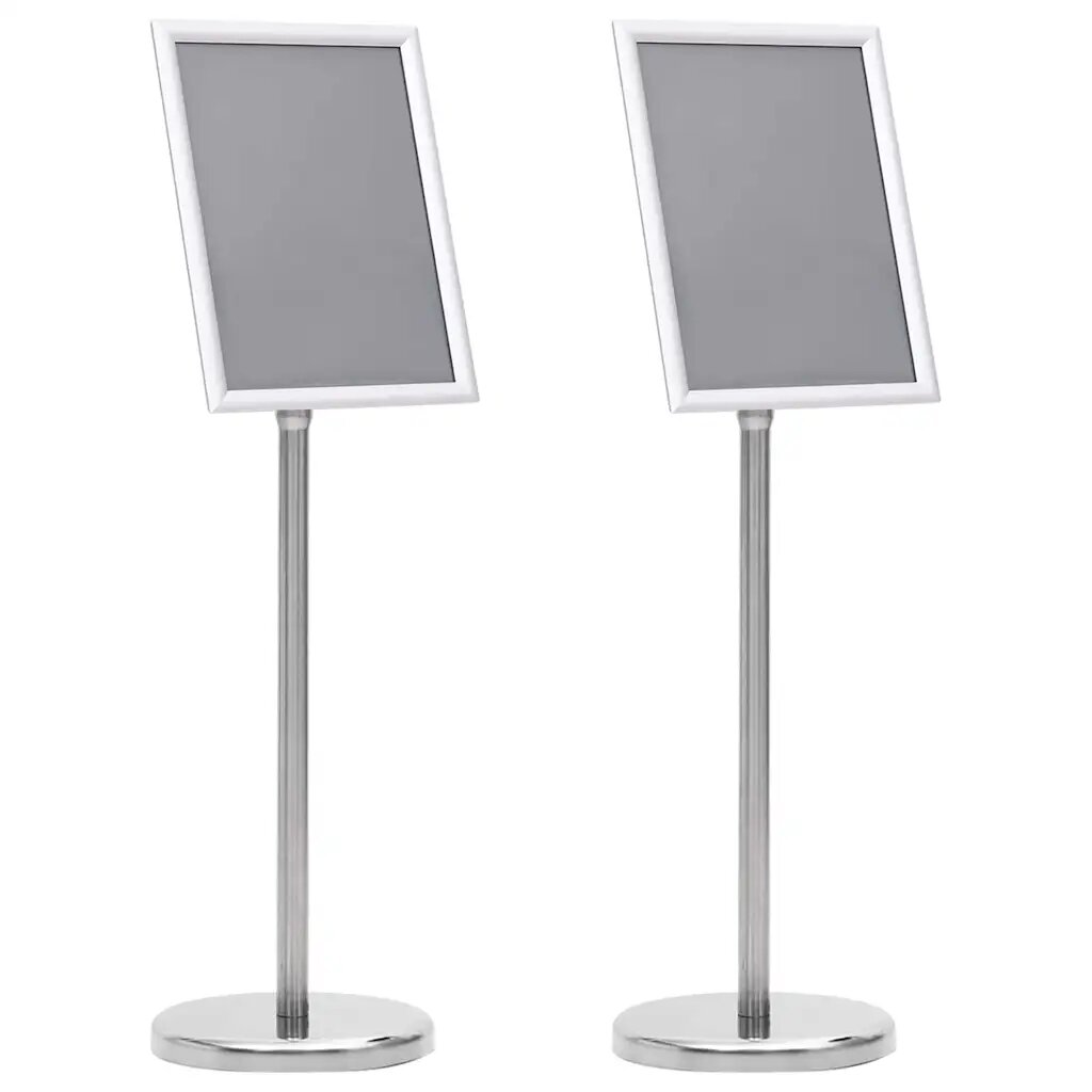 vidaXL Poszter Állványok 2 db Ezüst 327 x 24 x 108 cm Alumínium