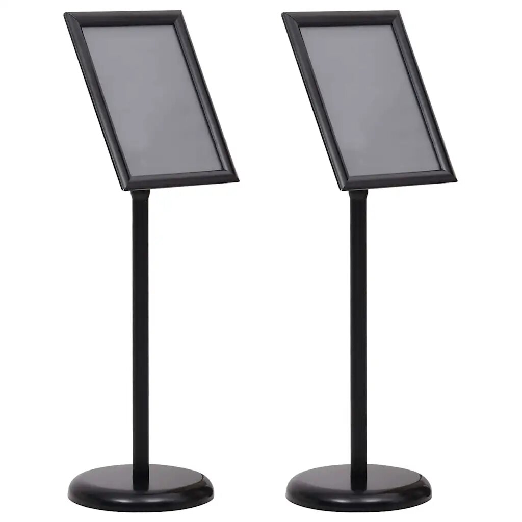 vidaXL Poszter Állványok 2 db Fekete 327 x 24 x 108 cm Alumínium