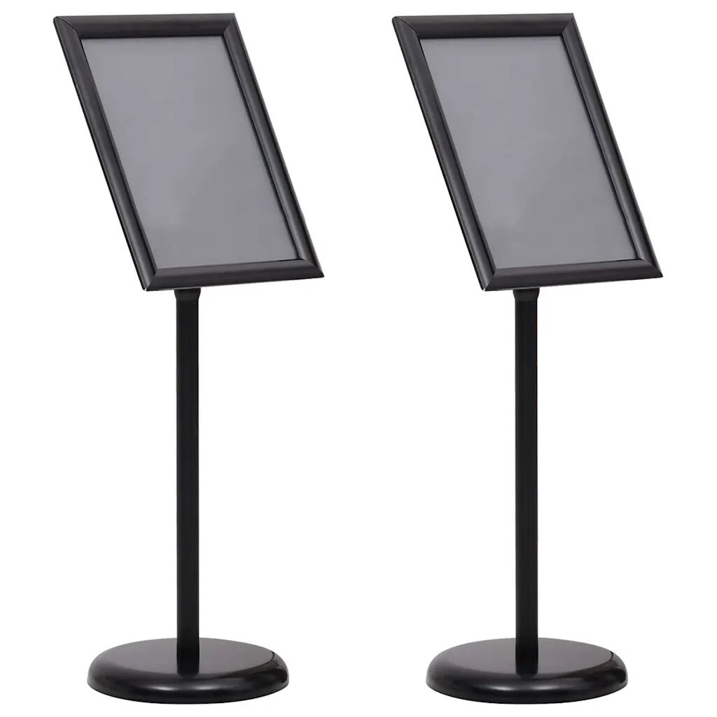 vidaXL Poszter Állványok 2 db Fekete 45 x 327 x 108 cm Alumínium