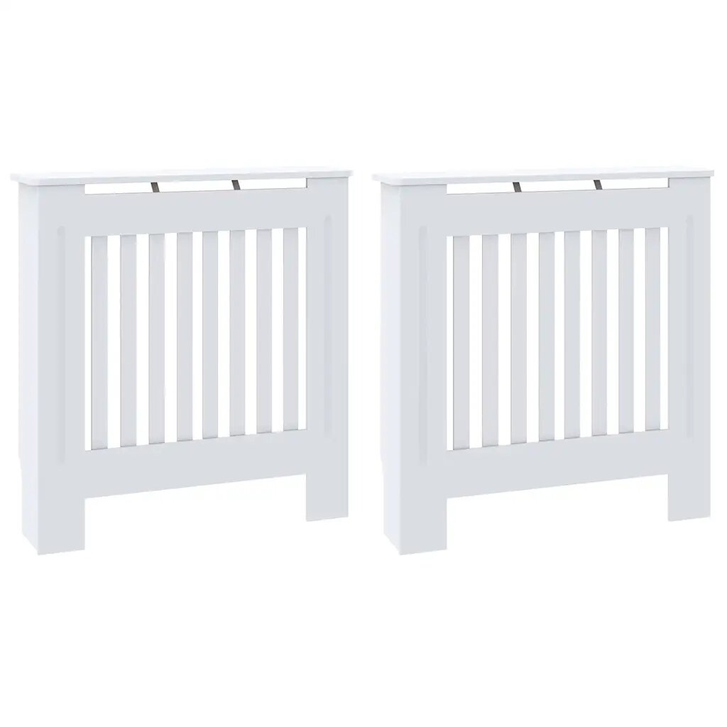 vidaXL Radiátor fedezék 2 db Fehér 78 x 19 x 815cm Szerelt Fa