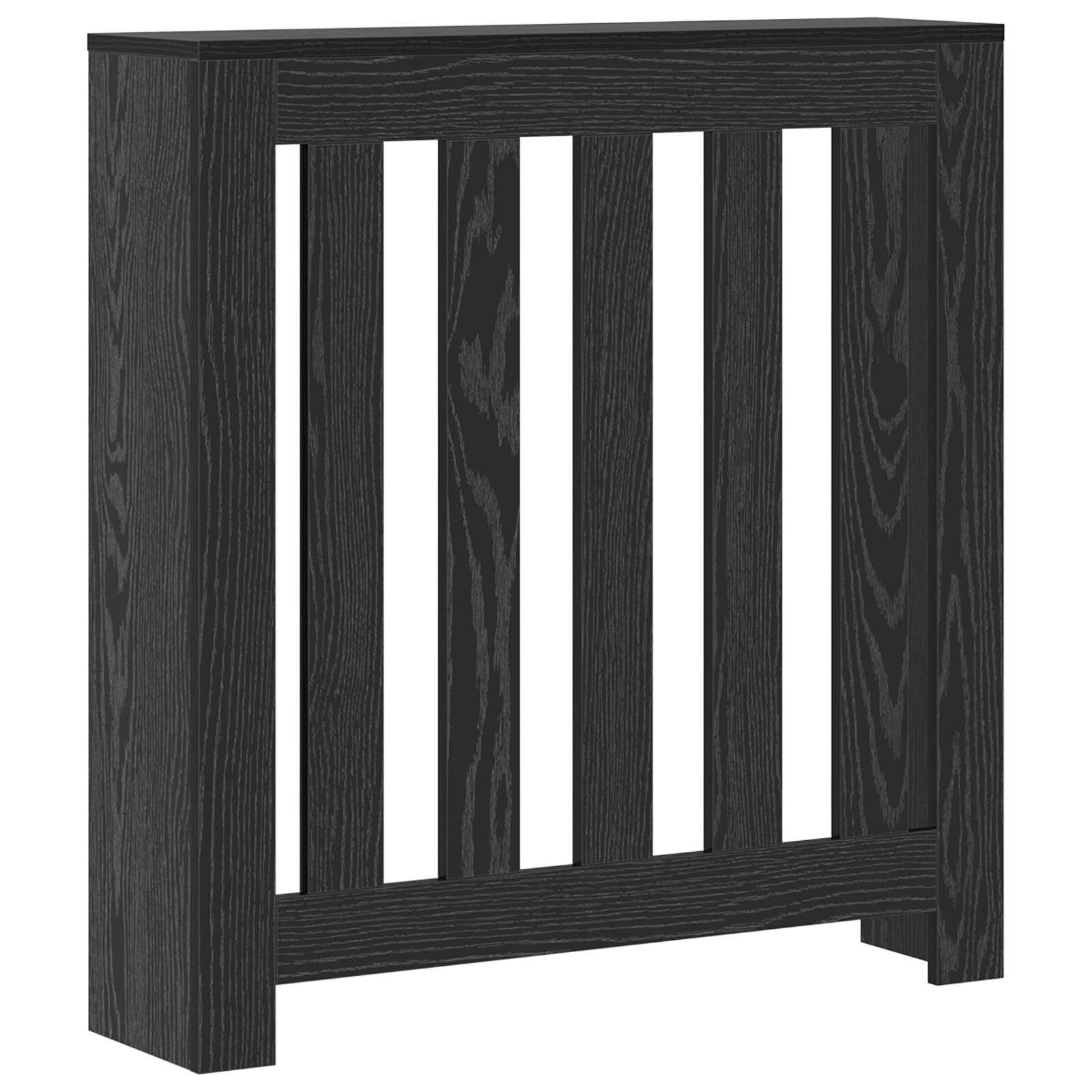 vidaXL Radiátor fedezék Fekete Tölgy 78 x 20 x 82 cm Szerelt Fa