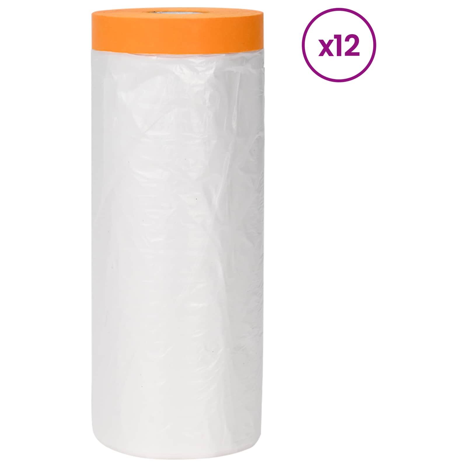 vidaXL Ragasztószalaggal ellátott porfólia 12 db Átlátszó HDPE