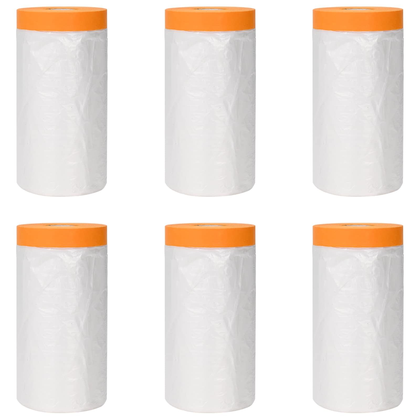 vidaXL Ragasztószalaggal ellátott porfólia 6 db Átlátszó 110 x 3300 cm