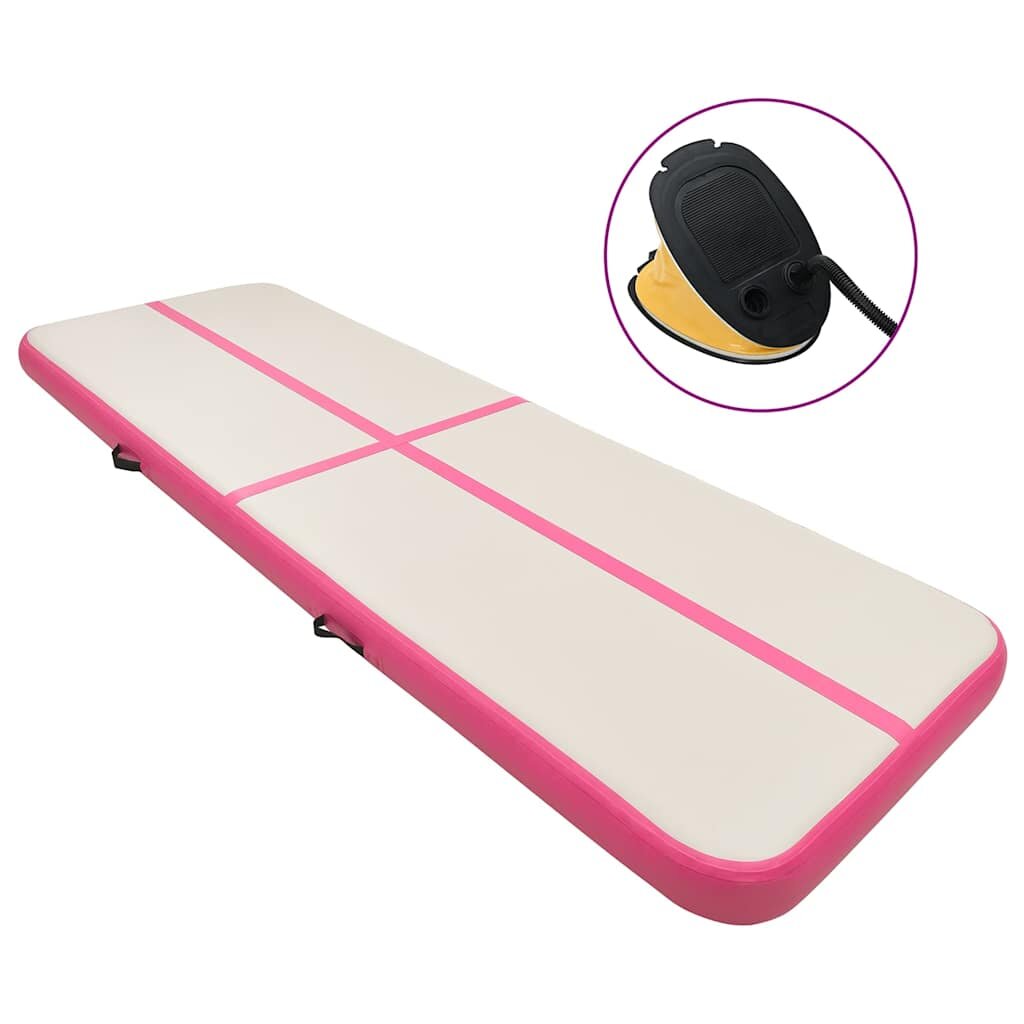 vidaXL rózsaszín PVC felfújható tornamatrac pumpával 700 x 100 x 20 cm