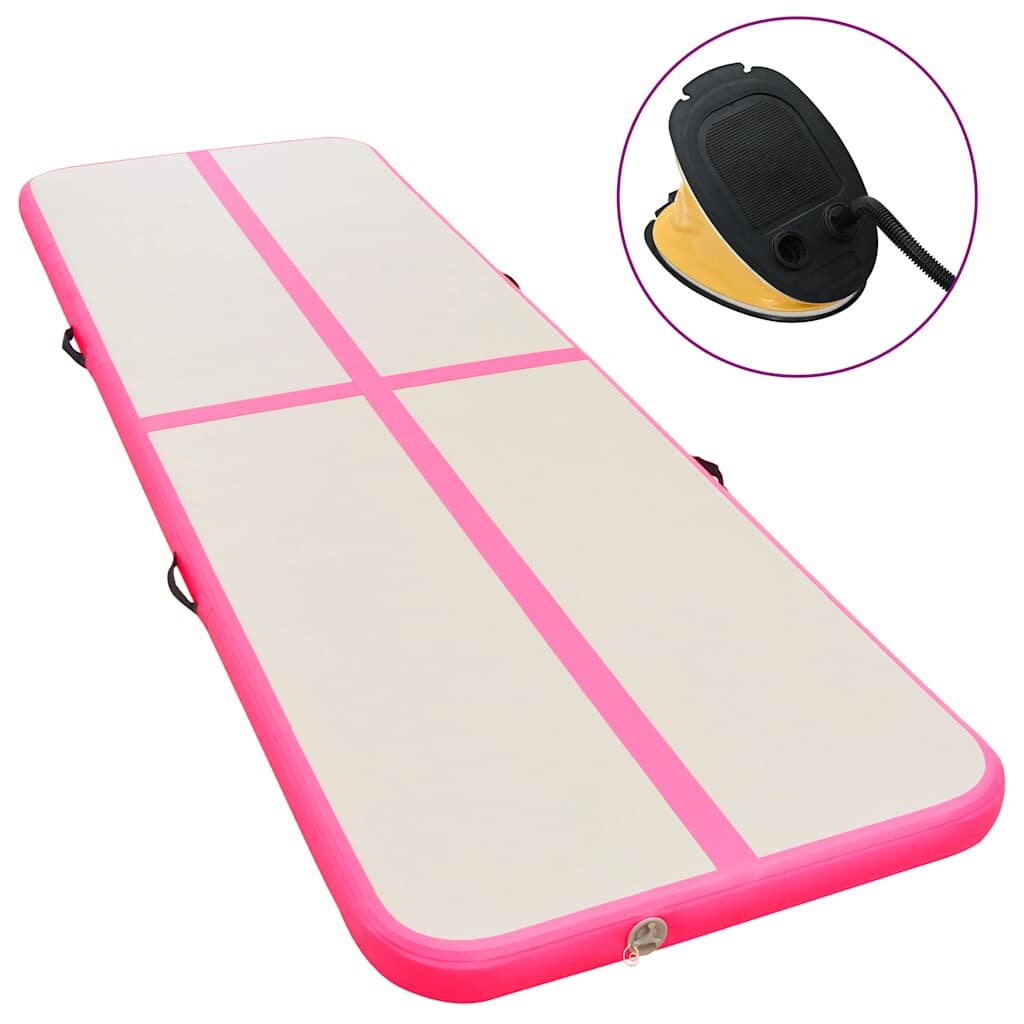 vidaXL rózsaszín PVC felfújható tornaszőnyeg pumpával 800x100x10 cm