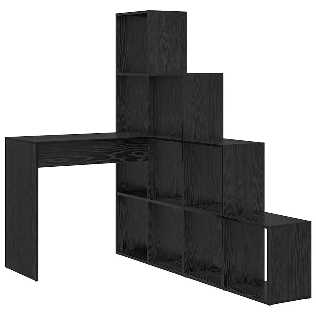 vidaXL Sarokíróasztal Fekete tölgy 1015 x 1495 x 1495 cm Szerelt Fa