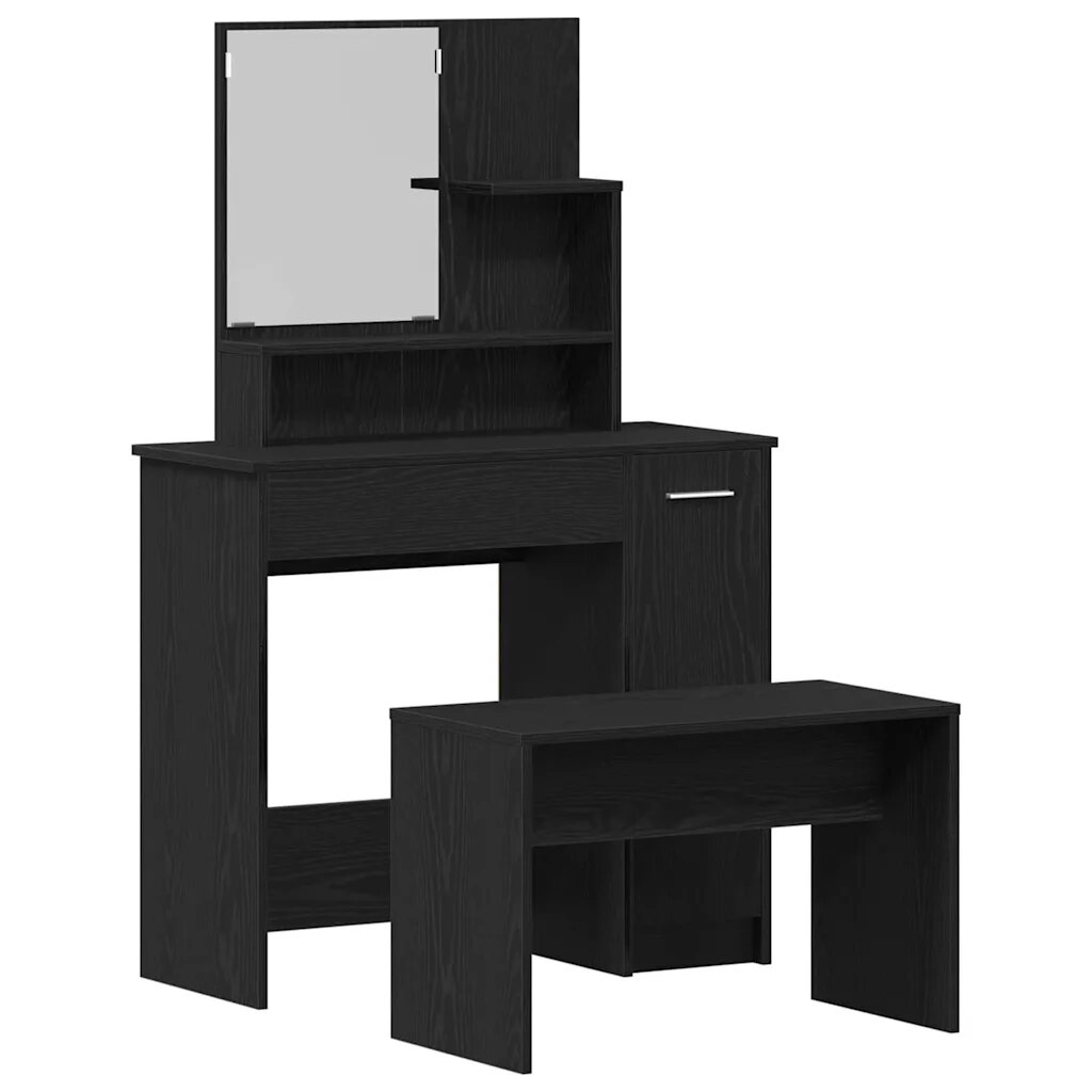 vidaXL Sminkasztal Készlet 2 db Fekete tölgy 865 x 35 x 136 cm
