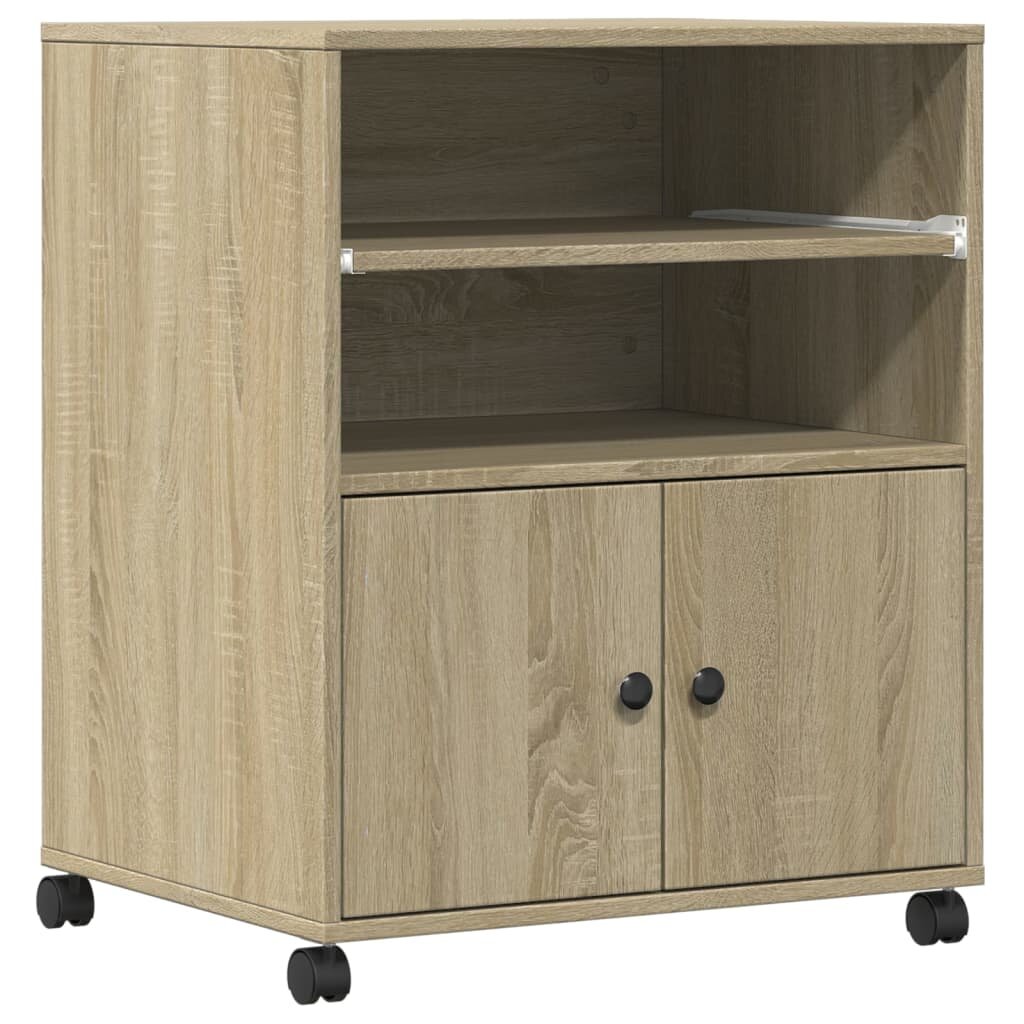 vidaXL sonoma tölgy színű nyomtatóállvány kerekekkel 60x48x74 cm