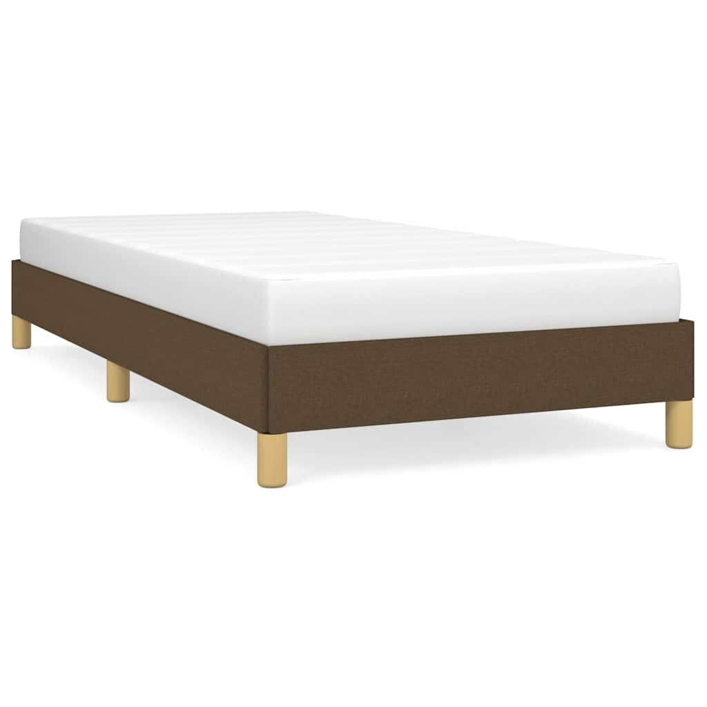 vidaXL sötétbarna szövet ágykeret matrac nélkül 100x200 cm
