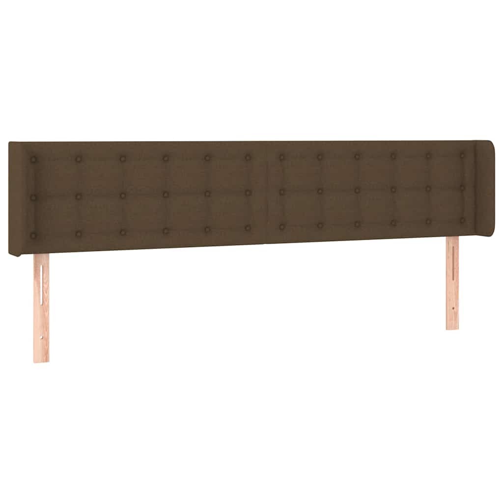 vidaXL sötétbarna szövet fejtámla szárnyakkal 183x16x78/88 cm