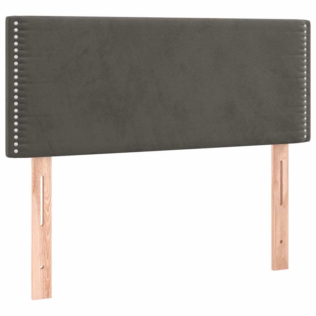 vidaXL sötétszürke bársony fejtámla 90x5x78/88 cm