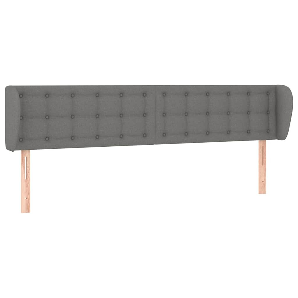 vidaXL sötétszürke szövet fejtámla szárnyakkal 203x16x78/88 cm