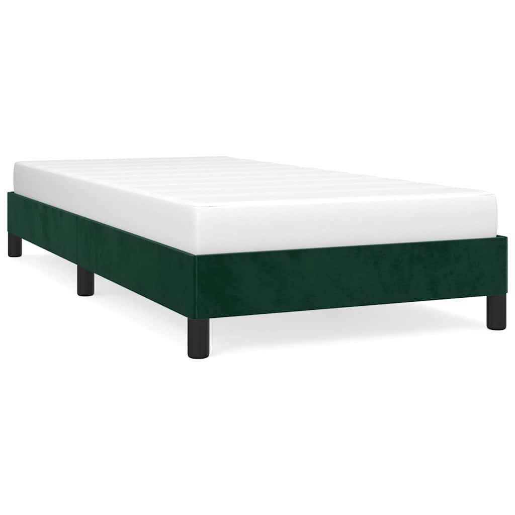 vidaXL sötétzöld bársony ágykeret matrac nélkül 80 x 200 cm