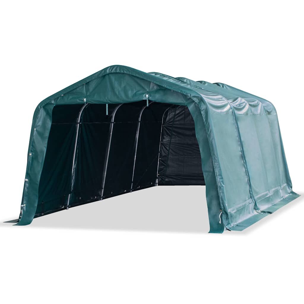 vidaXL sötétzöld elmozdítható PVC állattartó sátor 550 g/m² 33 x 64 m