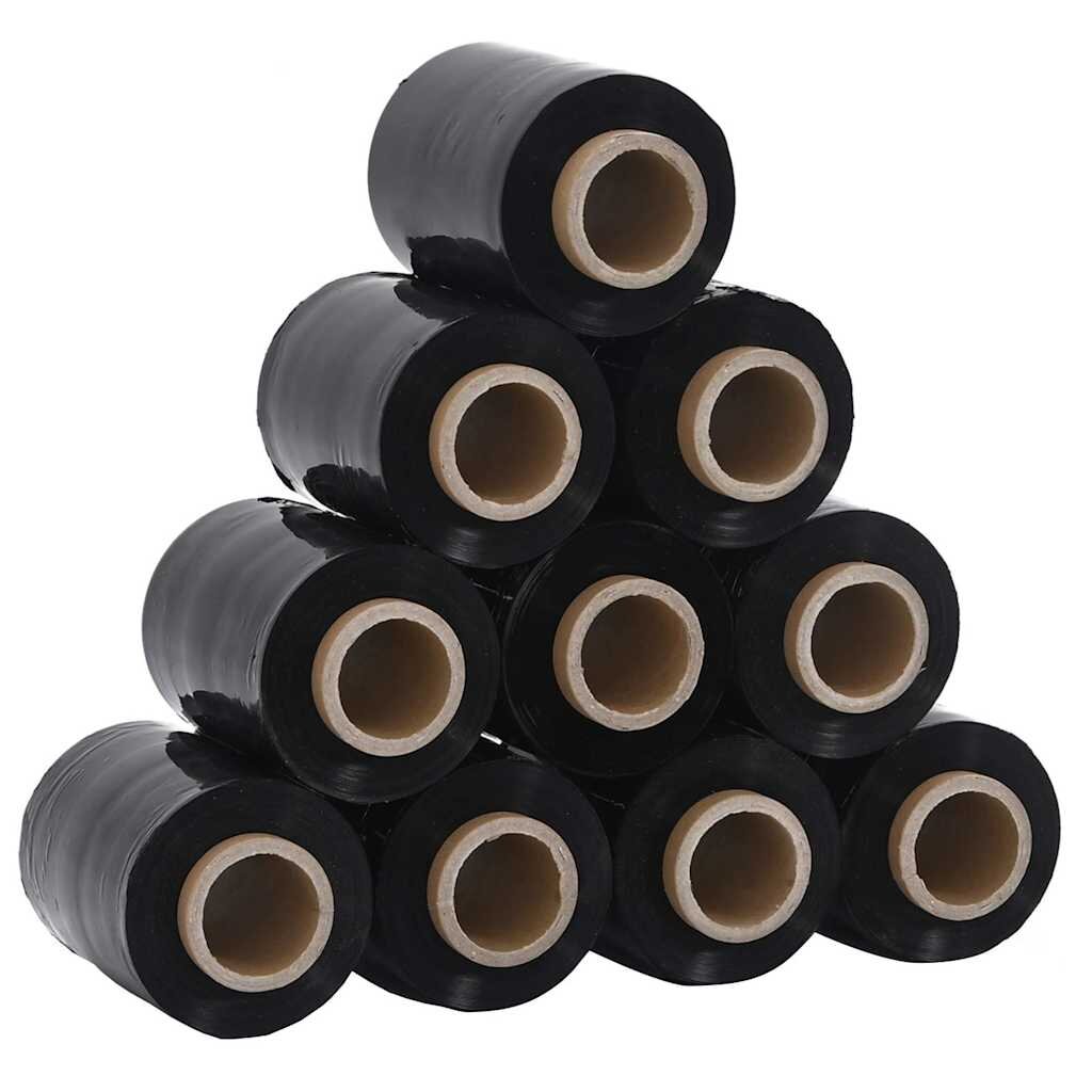 vidaXL stretch fĂłlia 10 pcs fekete 23 ÎĽm 10 cm x 300 m