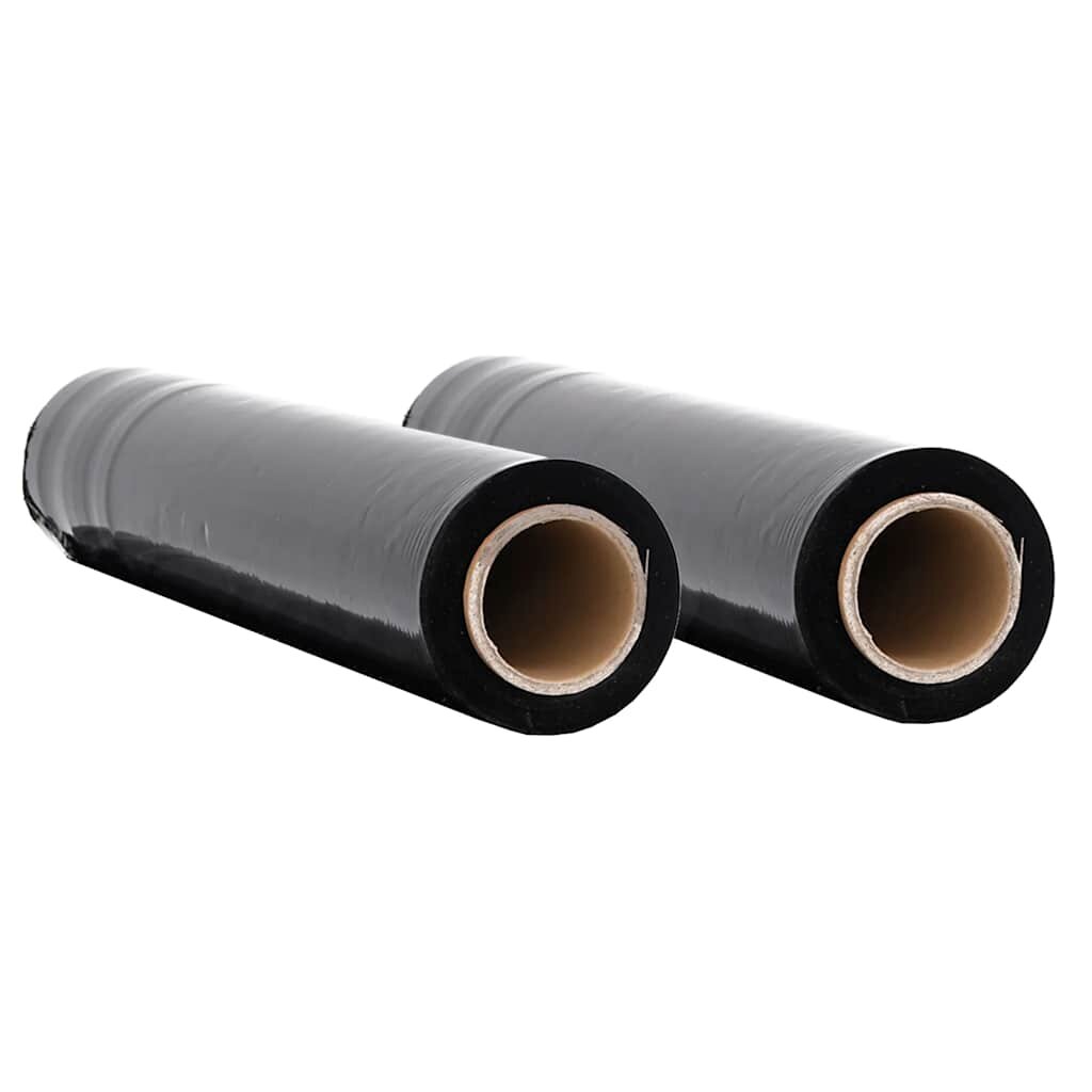 vidaXL stretch fólia 2 pcs fekete 17 μm 50 cm x 300 m