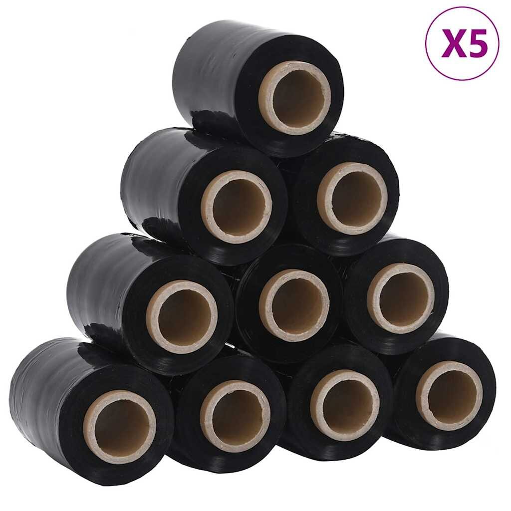 vidaXL stretch fólia 50 pcs fekete 23 μm 10 cm x 150 m