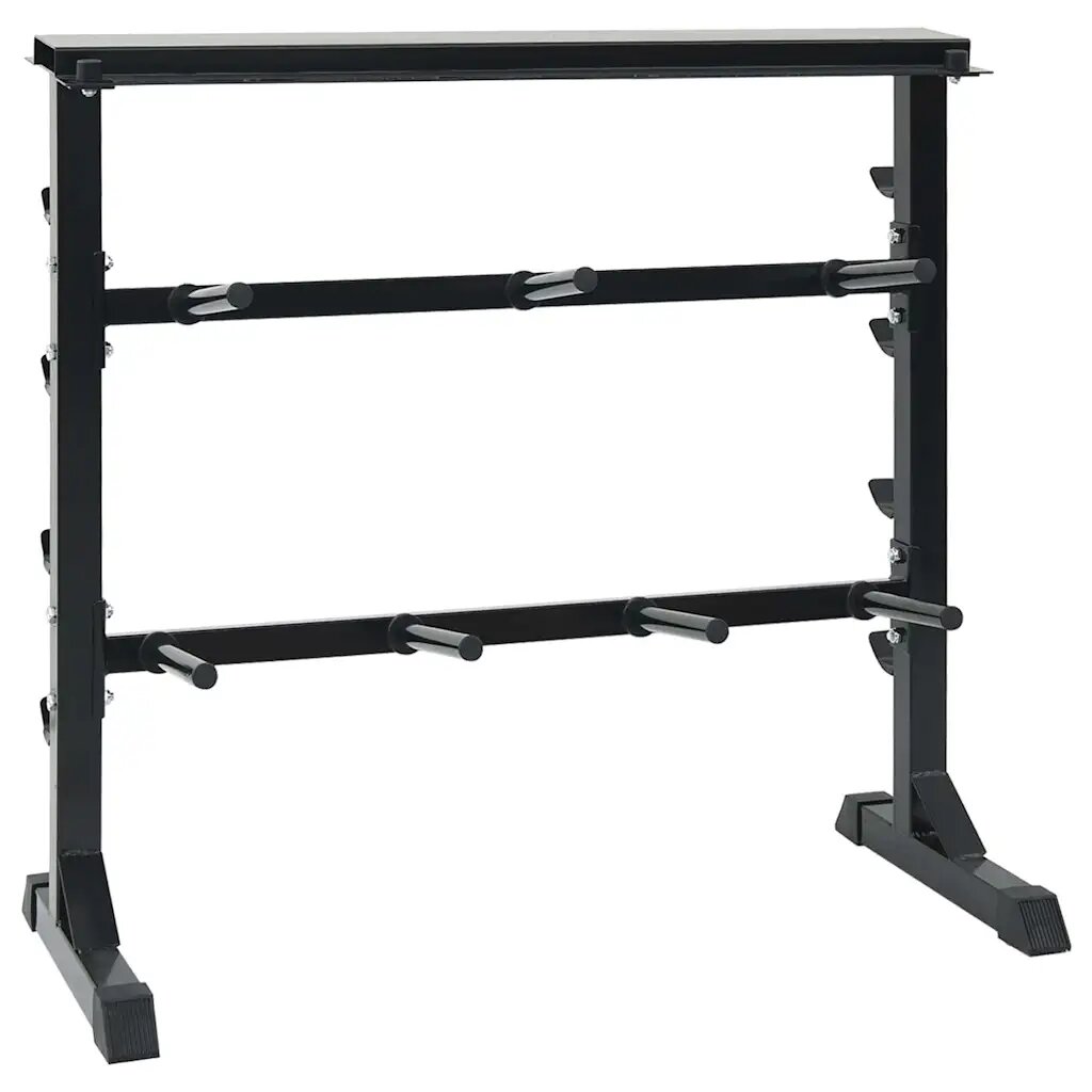 vidaXL Súlyzó Állvány Fekete 99 x 45 x 955 cm Porszórt acél