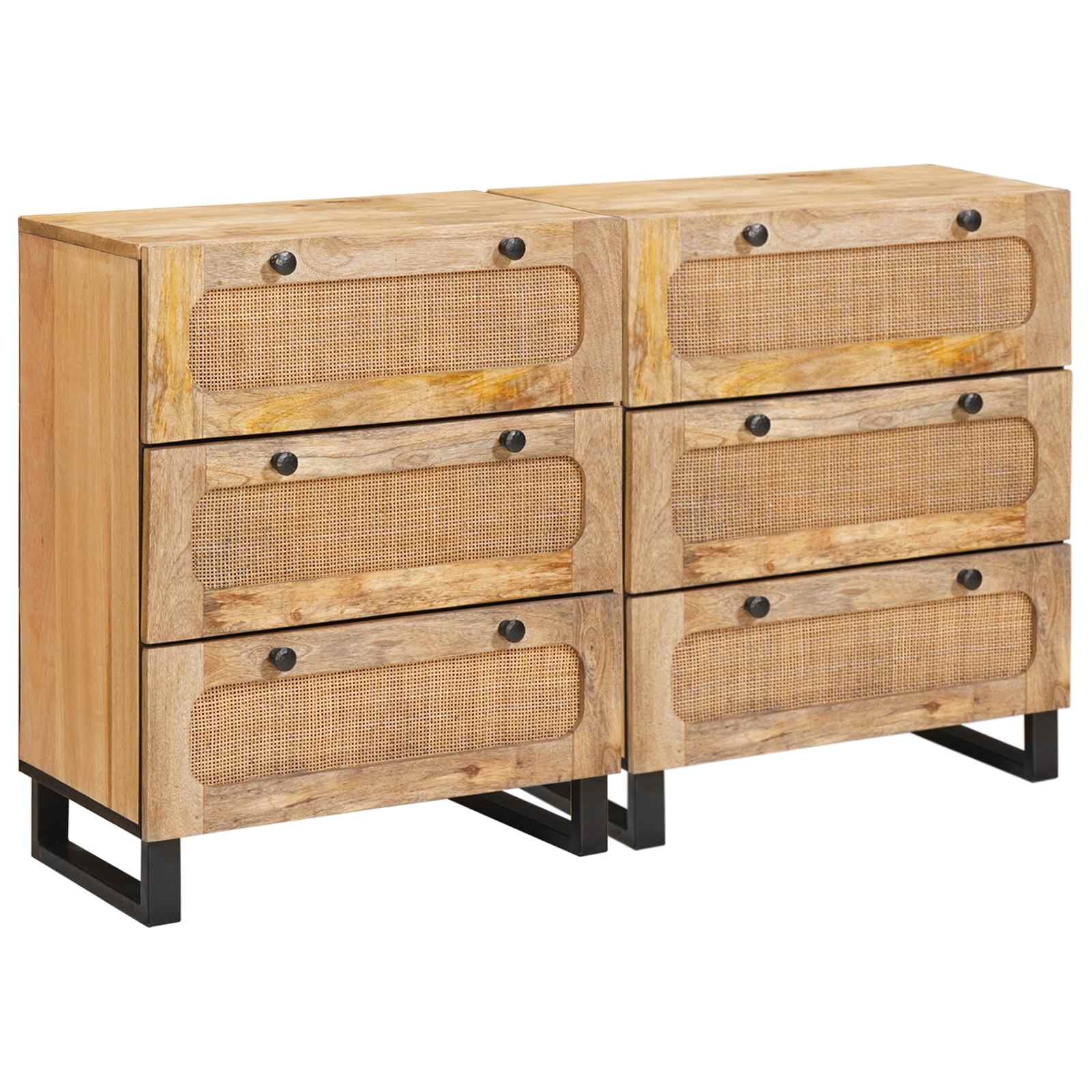 vidaXL Széf 2 db 60 x 33 x 75 cm Tömör Mangófát Barna
