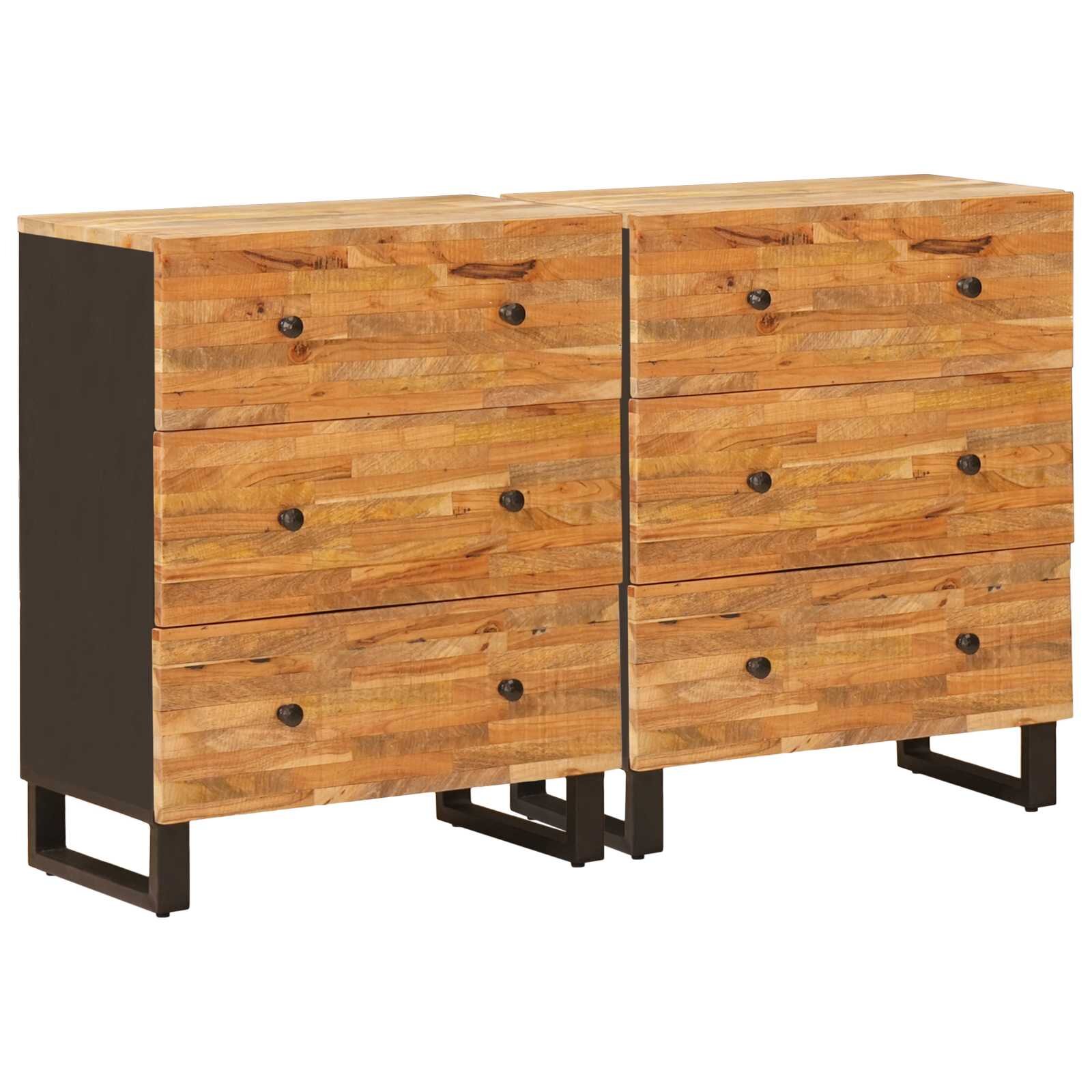 vidaXL Széf 2 db 60 x 33 x 75 cm Tömör Mangófát Barna