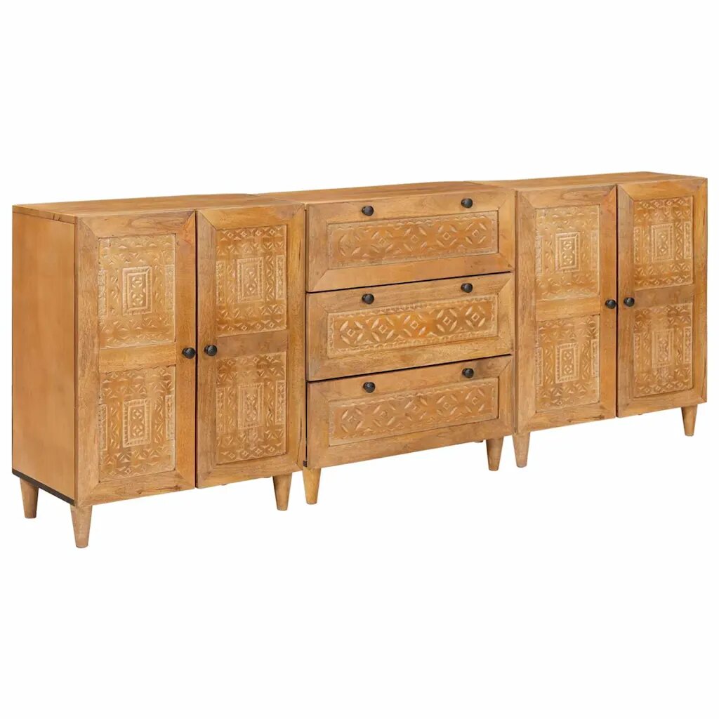 vidaXL Széf 3 db 180 x 335 x 75 cm tömör mangófa Barna
