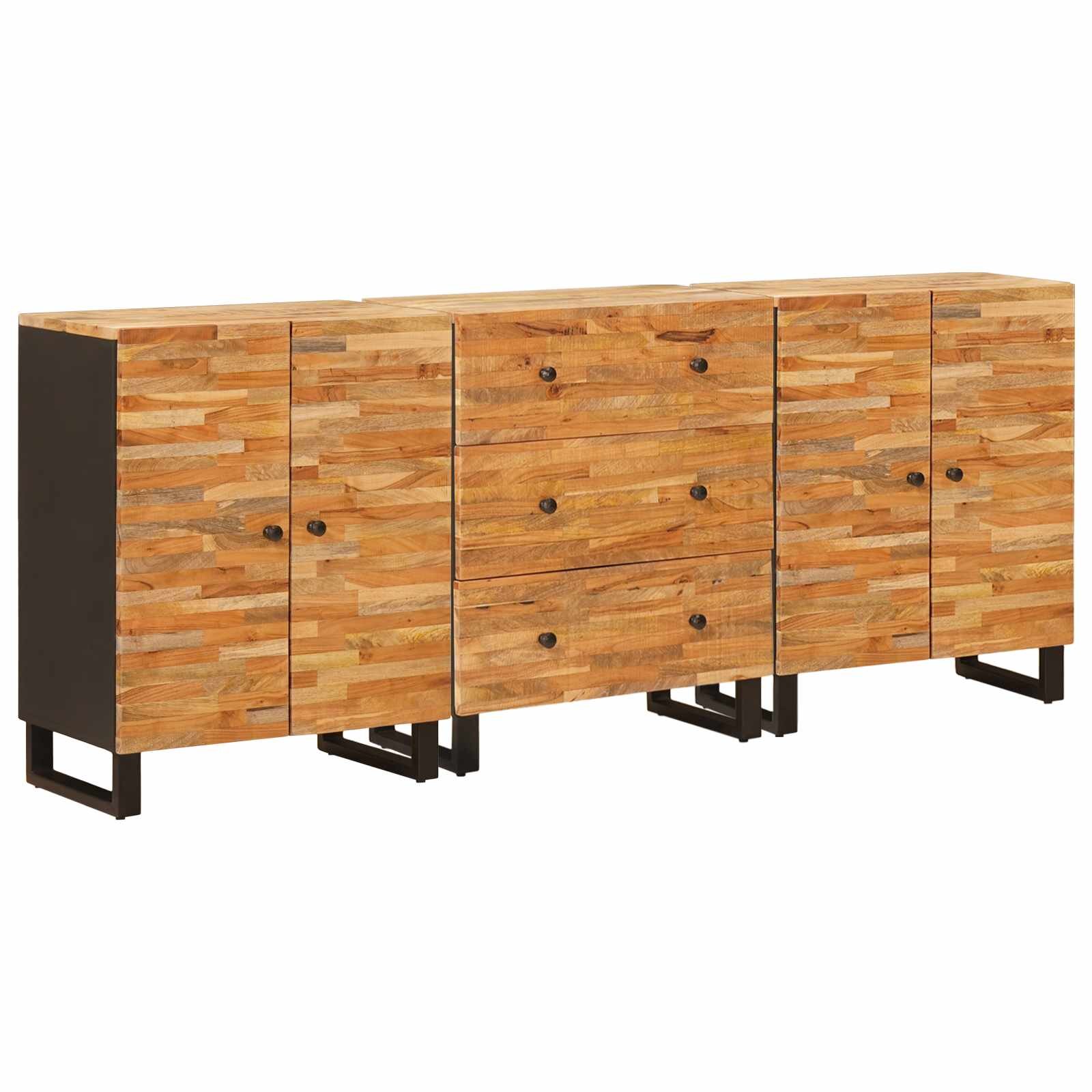 vidaXL Széf 3 db 60 x 33 x 75 cm Tömör Mangófát Barna