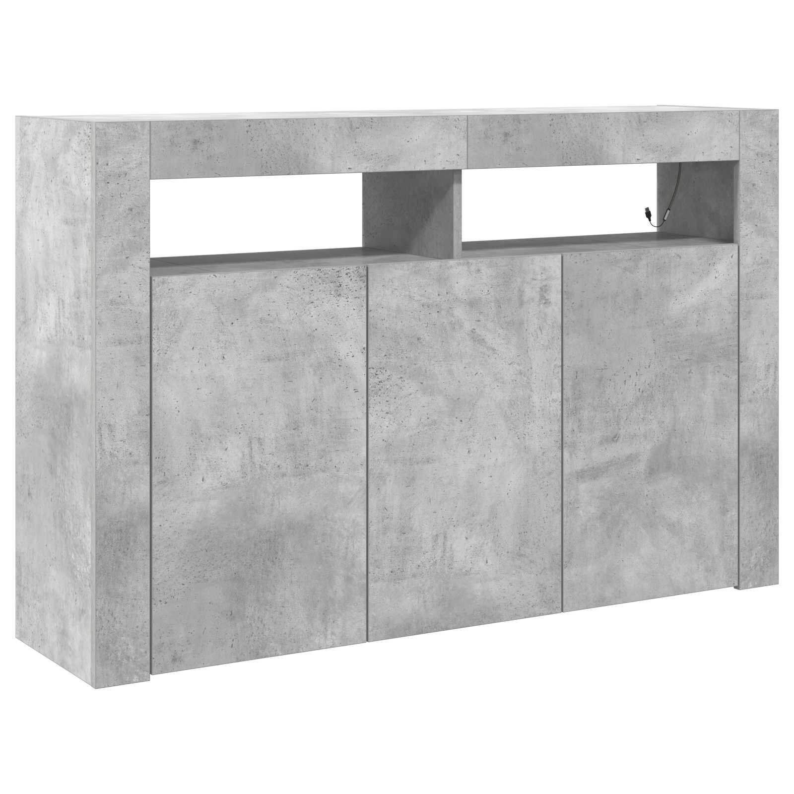 vidaXL Széf Beton Szürke 116 x 30 x 75 cm Szerelt Fa