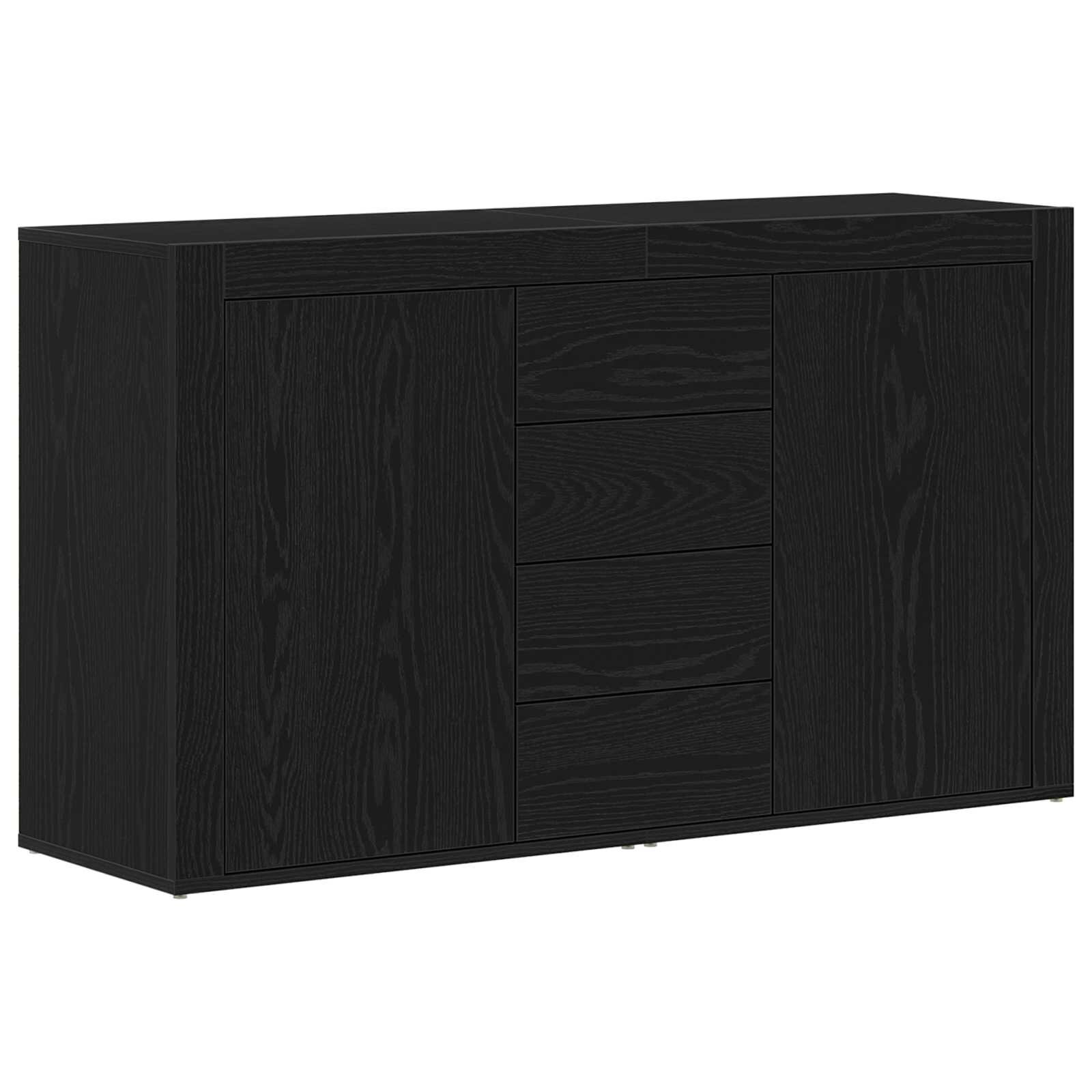 vidaXL Széf Fekete tölgy 120 x 36 x 69 cm Szerelt Fa