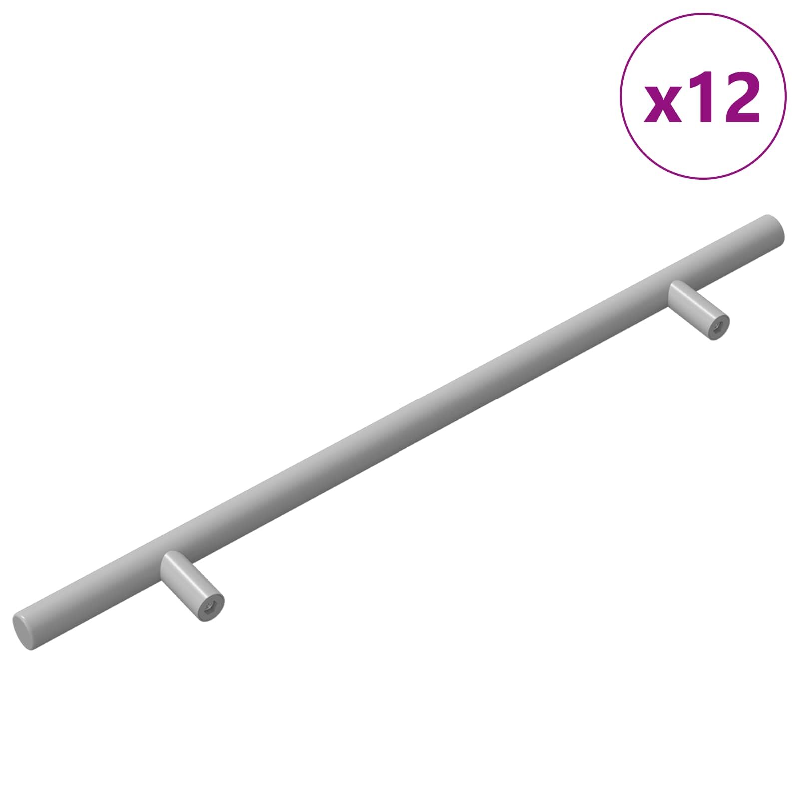 vidaXL Szekrény Fogantyú 12 db Ezüst 300 mm Rozsdamentes acél