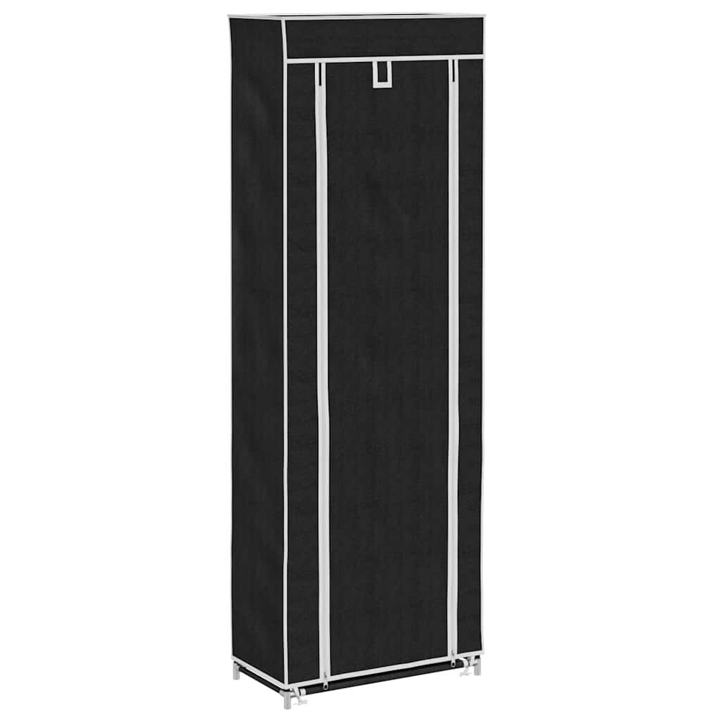 vidaXL Szövet Cipő szekrény borító 57 x 29 x 162 cm-es fekete