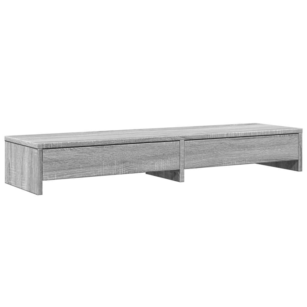 vidaXL szürke sonoma szerelt fa monitorállvány fiókokkal 100x27x15 cm
