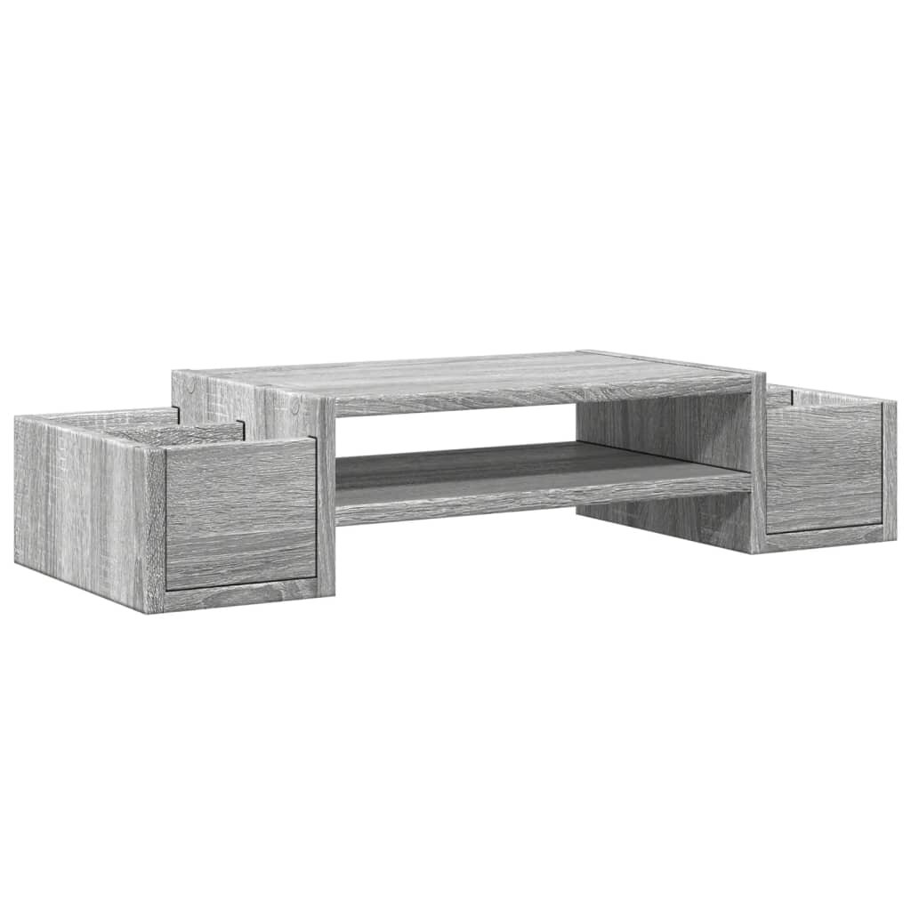 vidaXL szürke sonoma szerelt fa monitorállvány tárolóval 70x27x15 cm