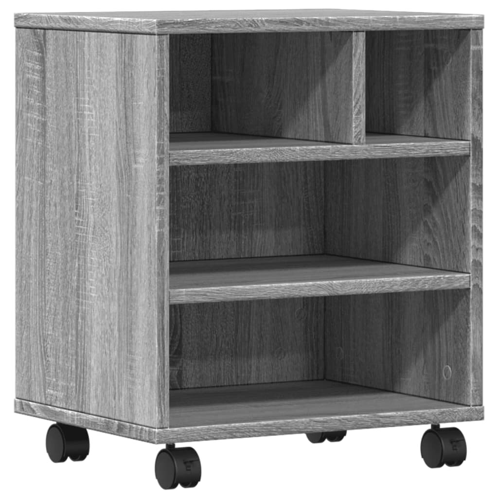 vidaXL szürke sonoma színű nyomtatóállvány kerekekkel 41 x 32 x 48 cm