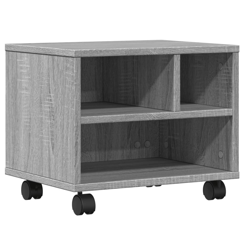 vidaXL szürke sonoma színű nyomtatóállvány kerekekkel 41x32x345 cm
