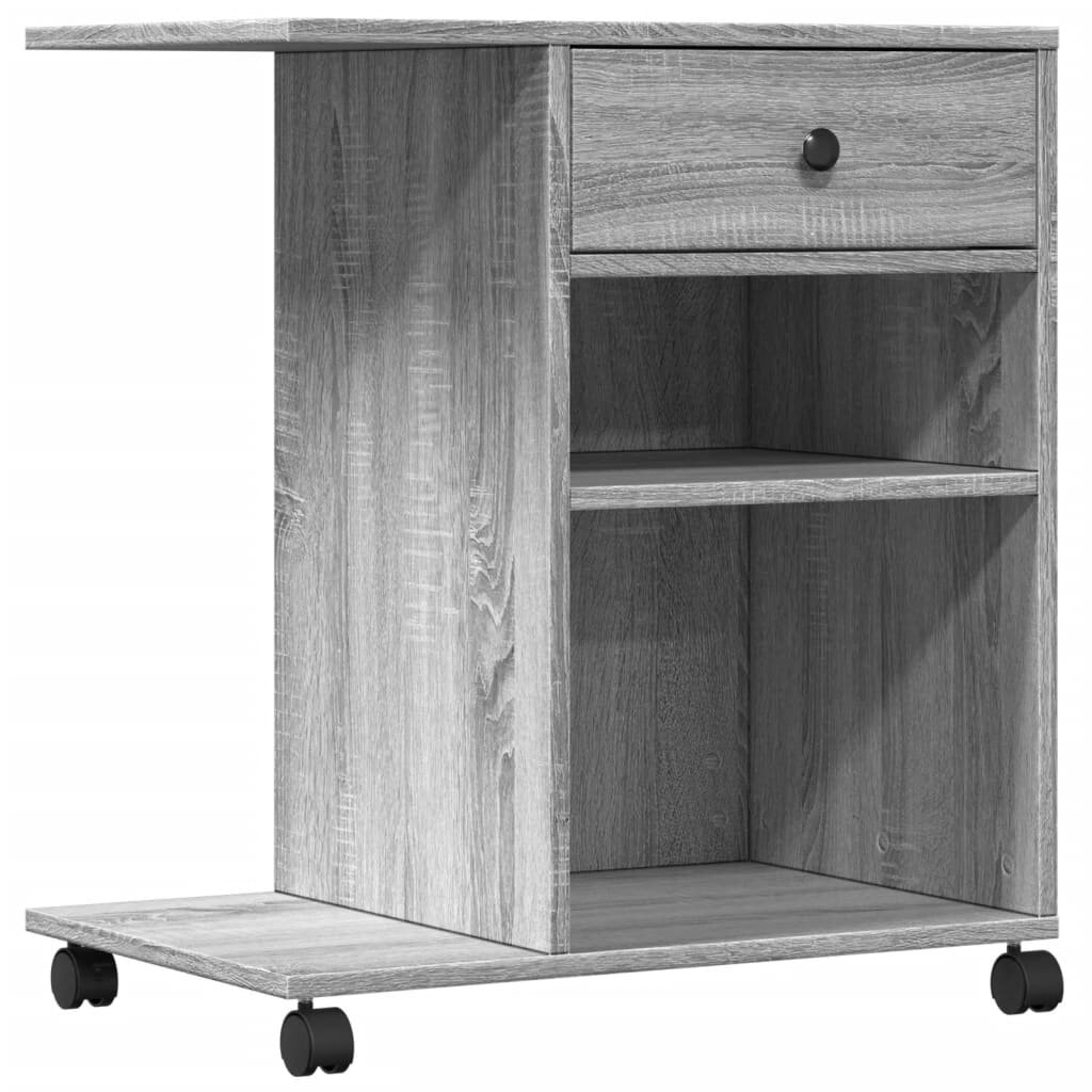 vidaXL szürke sonoma színű nyomtatóállvány kerekekkel 60x40x685 cm