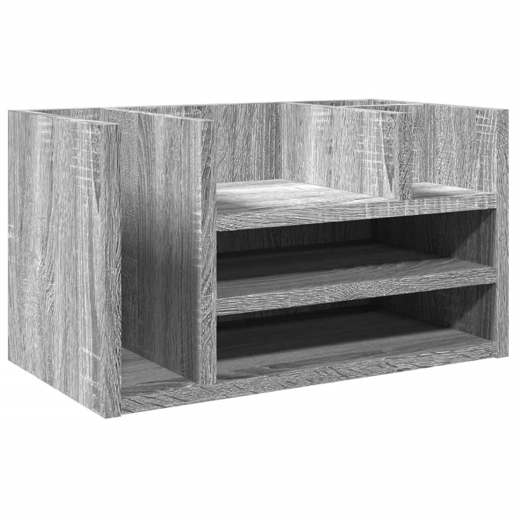 vidaXL szürke sonoma színű szerelt fa asztali szervező 445x24x25 cm