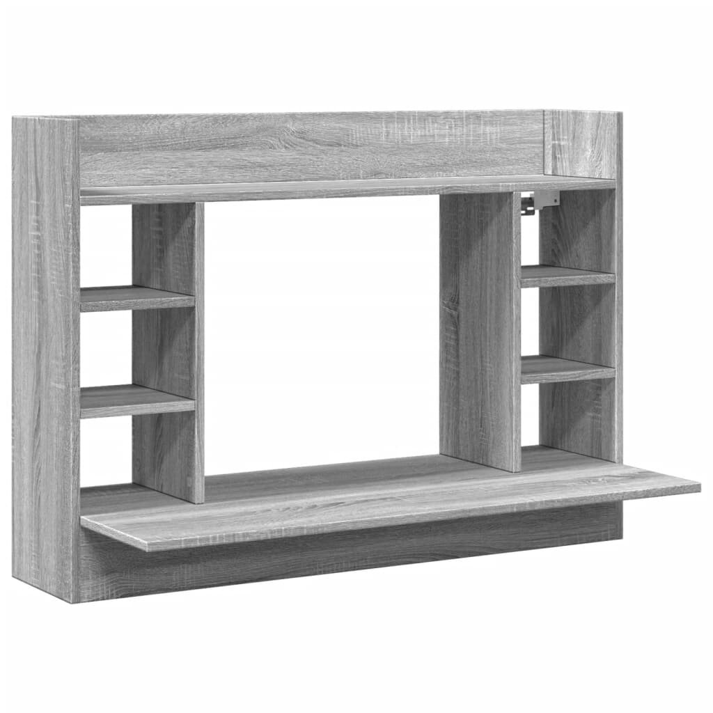 vidaXL szürke sonoma színű szerelt fa fali íróasztal 105 x 48 x 75 cm