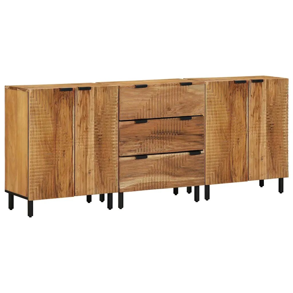 vidaXL Tálalószekrény készlet 3 db 180 x 33 x 75 cm Tömör Akácfa