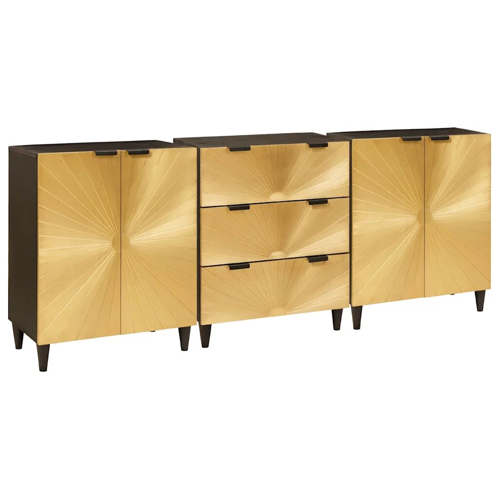 vidaXL Tálalószekrény készlet 3 db 180 x 33 x 75 cm Tömör Mangófát