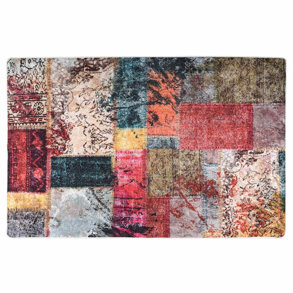 vidaXL tĂ¶bbszĂ­nĹ± foltvarrott moshatĂł szĹ‘nyeg 80 x 150 cm