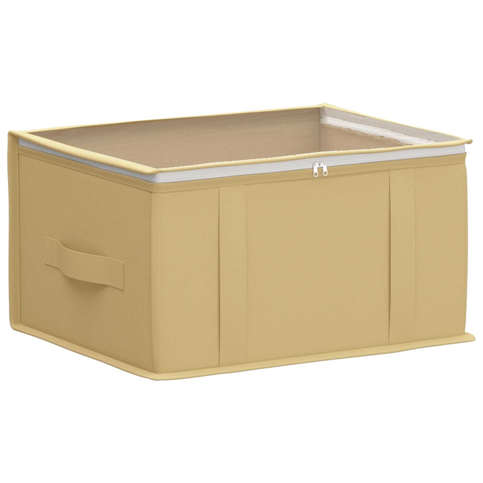 vidaXL Tároló doboz átlátszó tetejű ablakkal Krémszínű 50 x 30 x 25 cm