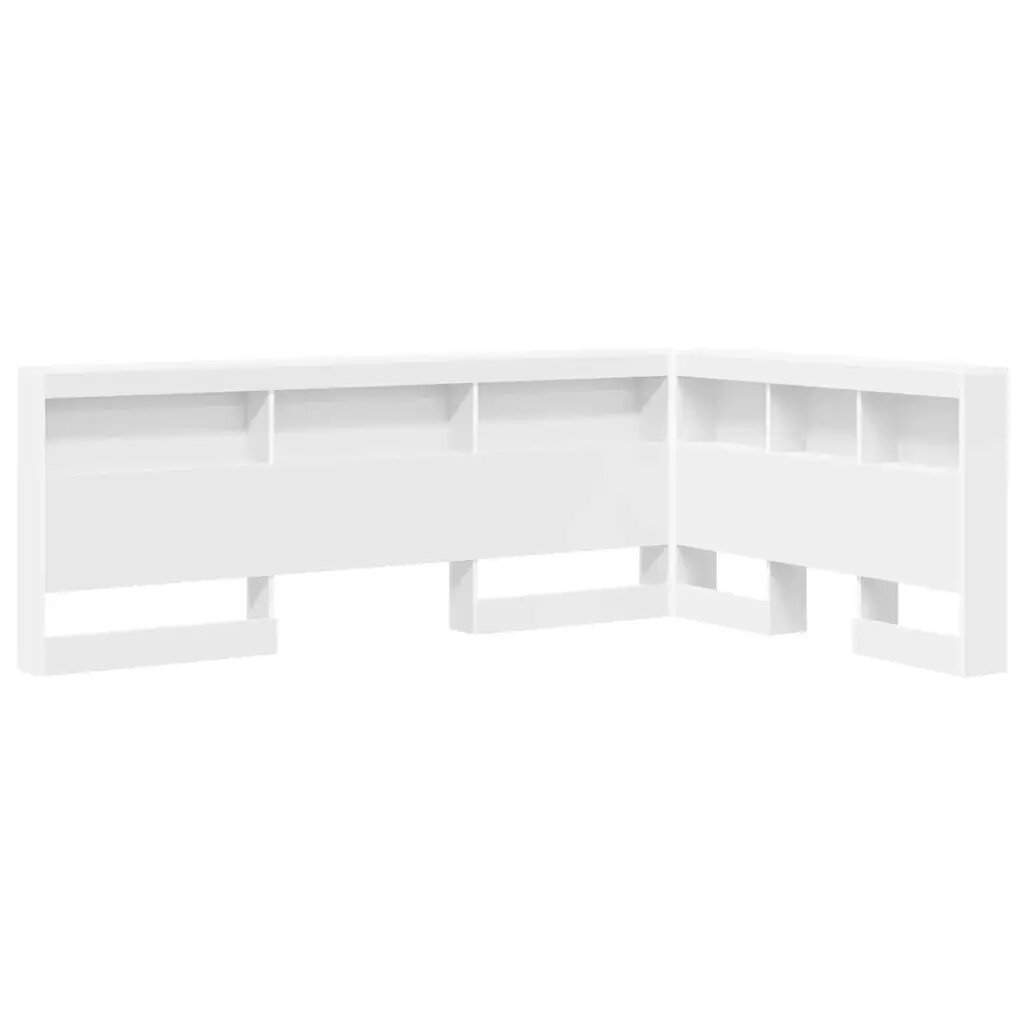 vidaXL Tároló fejtámla Fehér 120 cm Szerelt Fa