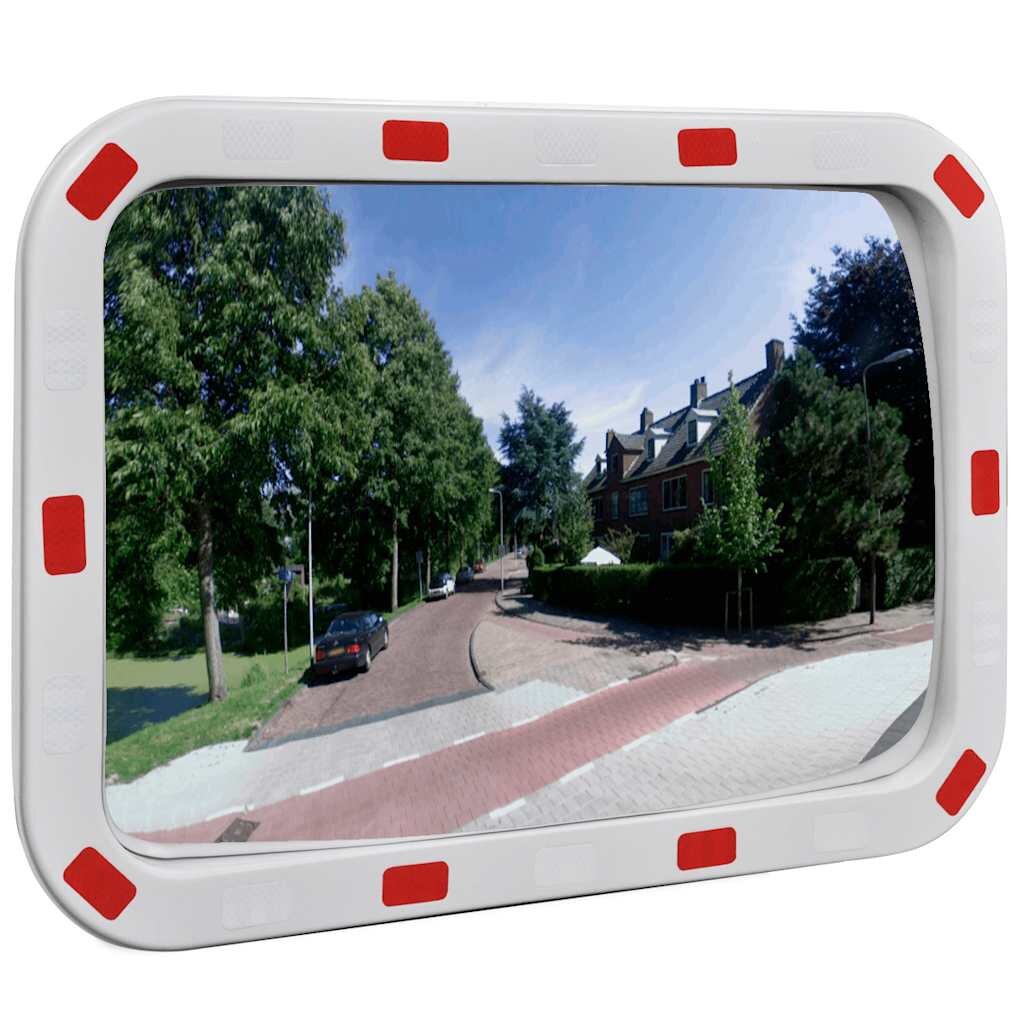 vidaXL Téglalap alakú konvex közlekedési tükör fényvisszaverőkkel 40 x 60 cm