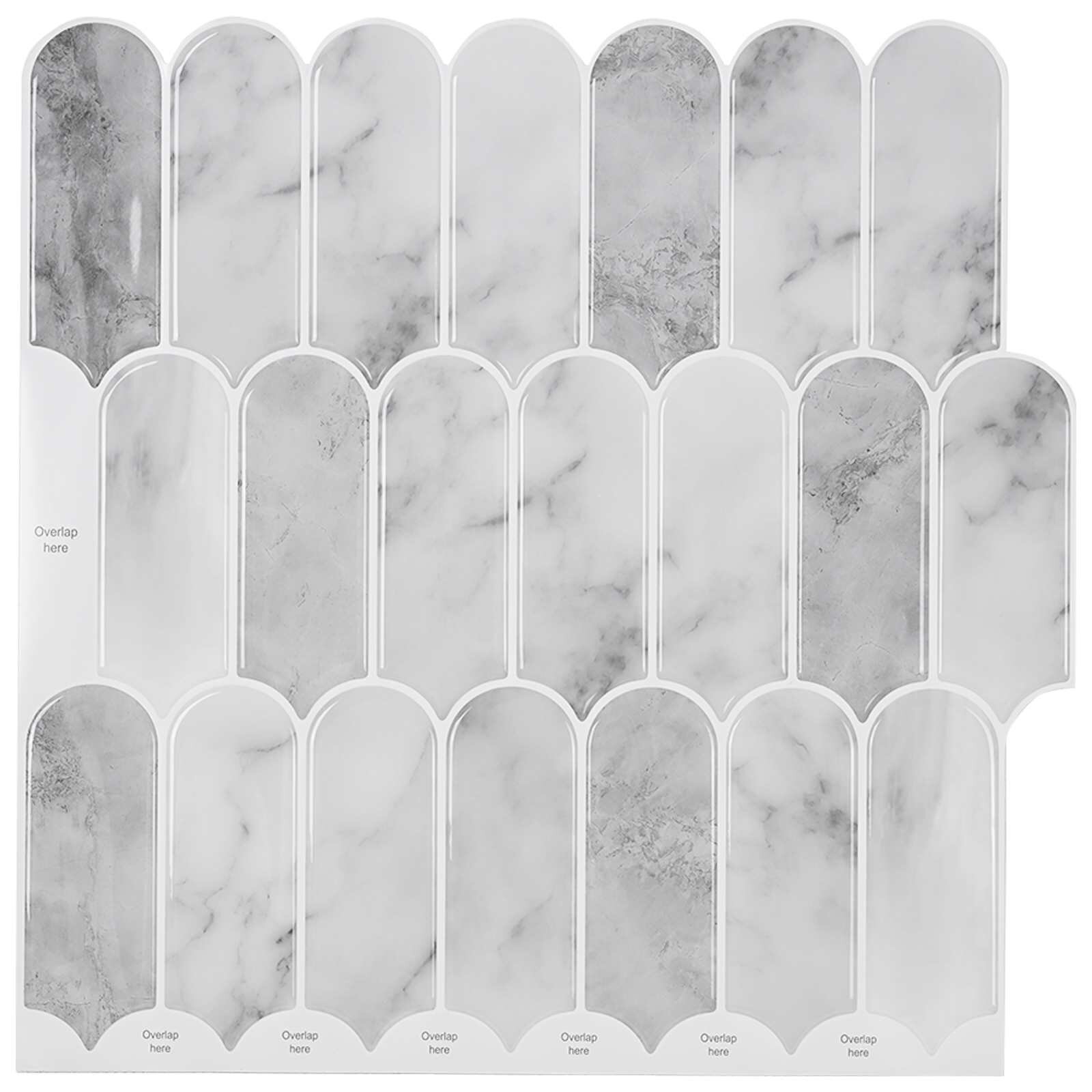 vidaXL Toll Csempe 20 db Szürke Márvány 30 x 30 cm Poliuretán és PET