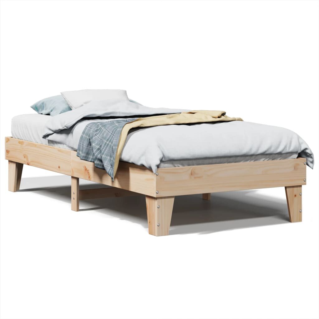 vidaXL tömör fenyőfa ágy matrac nélkül 100 x 200 cm