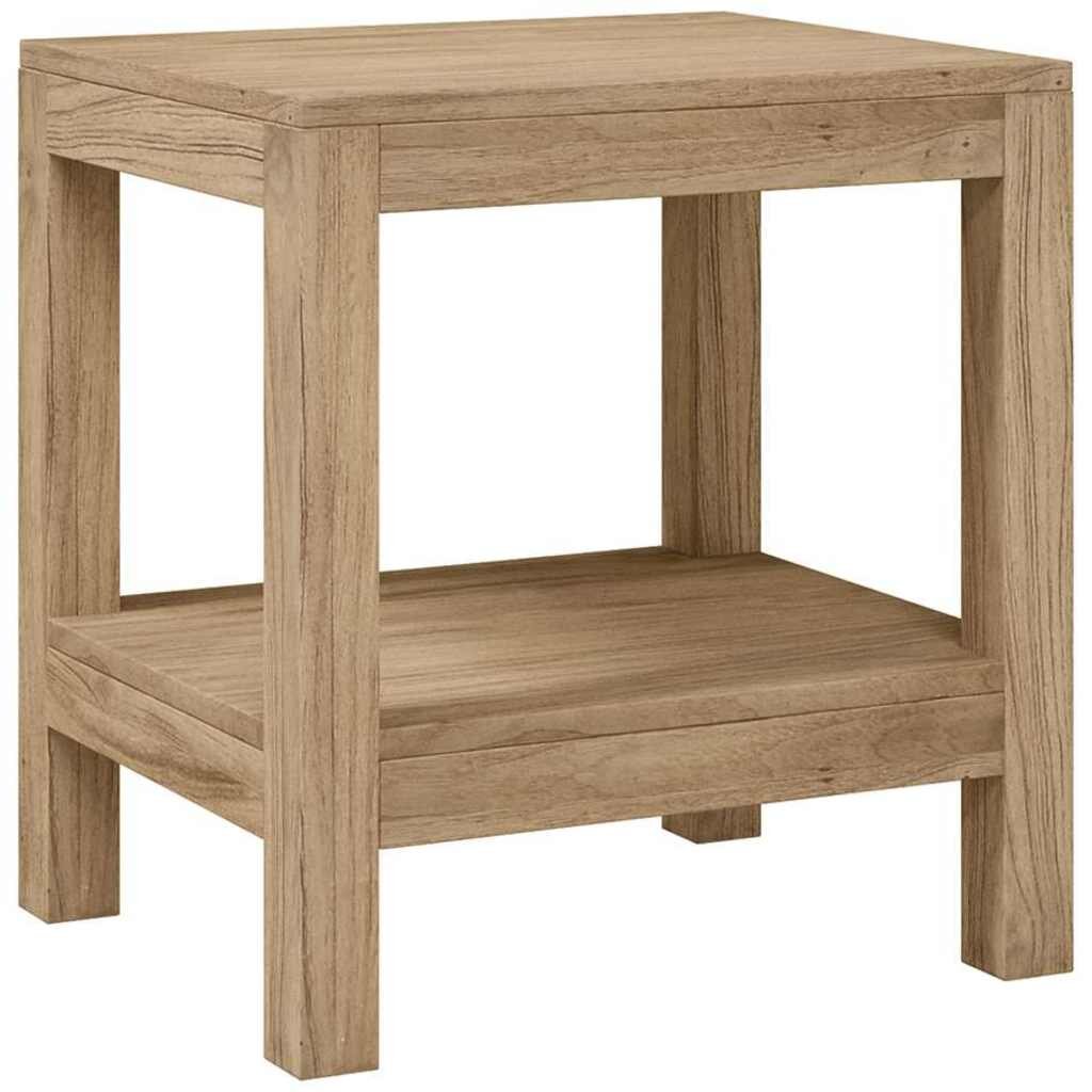 vidaXL tömör tíkfa fürdőszobai kisasztal 45 x 35 x 45 cm