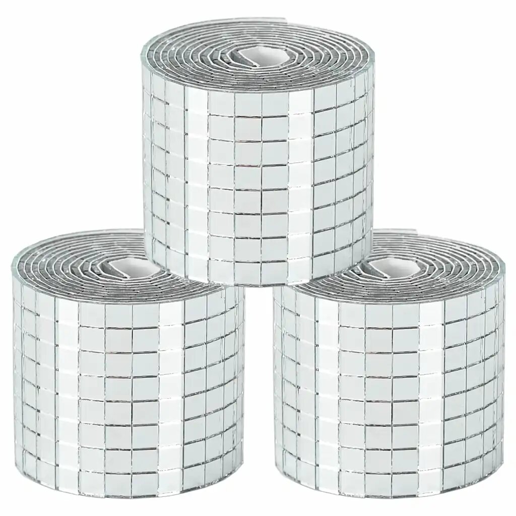 vidaXL Tükör Mozaik Csempe Geometrikus 3 db Ezüst 100 x 4 cm Üveg