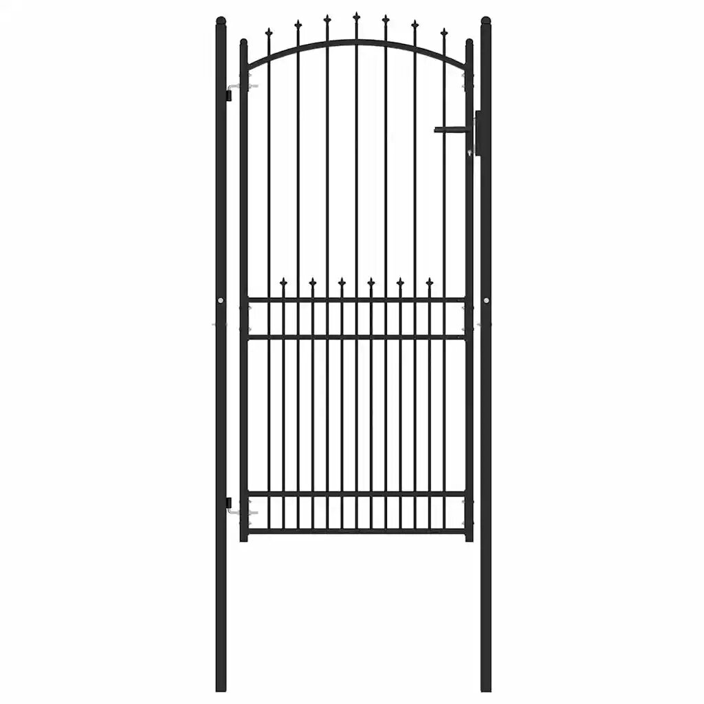 vidaXL Tüskés kerítési kapu EMMEN 104 x 147 cm Zárolható Porszórt Acél
