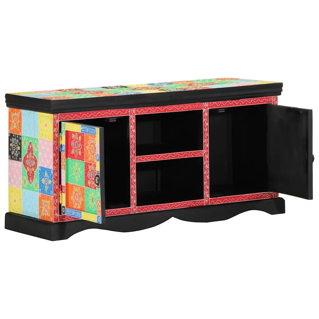 vidaXL TV szekrény 100 x 35 x 50 cm Sokszínű Tömör Mangófát